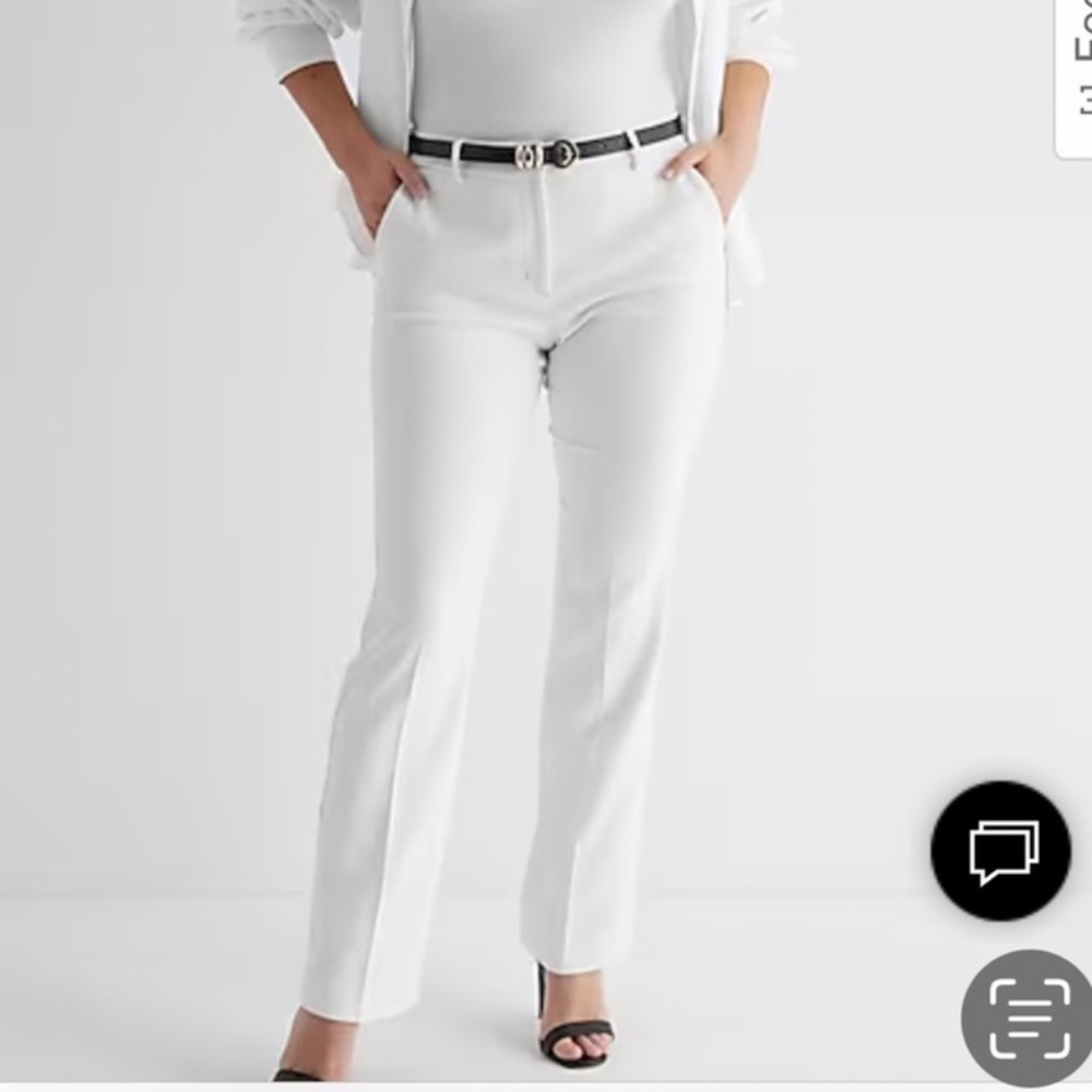 NWT EXPRESS LOW RISE BOOT CUT WHITE EDITOR PANTS
